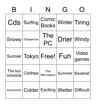 C3 Lesson 13 Bingo Card