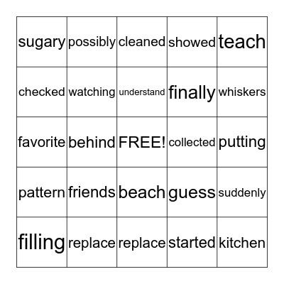 Fluency BINGO 2nd Gr Bingo Card