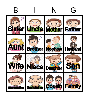 MY FAMILY Bingo Card