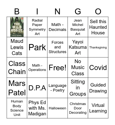 Grade 5 Bingo Card