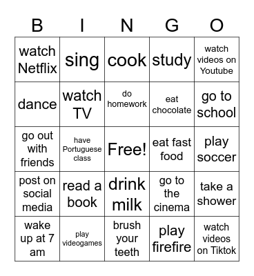 How often do you...? Bingo Card