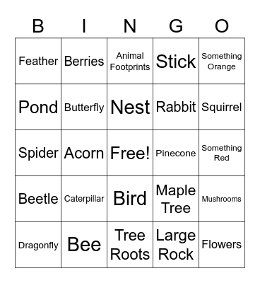 Green Iowa's Nature Bingo! Bingo Card