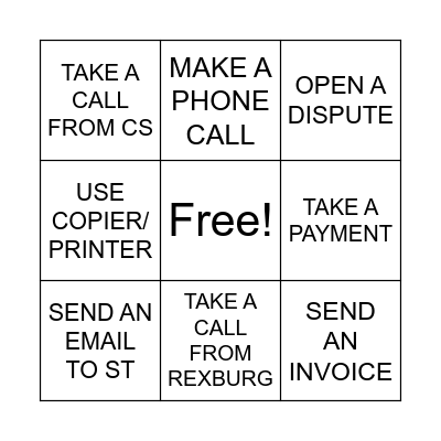 AR BINGO Card