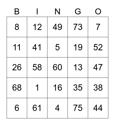 Umbra's Bingo Card (Round 2) Bingo Card