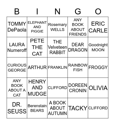 FIRST GRADE BINGO Card