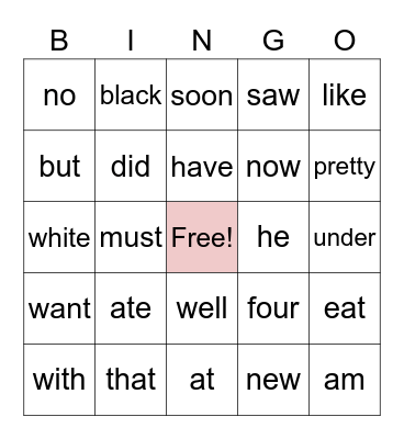 Phonics with FRANCES: Primer Sight Words Bingo Card