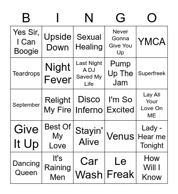 VU DiscoBingo Card