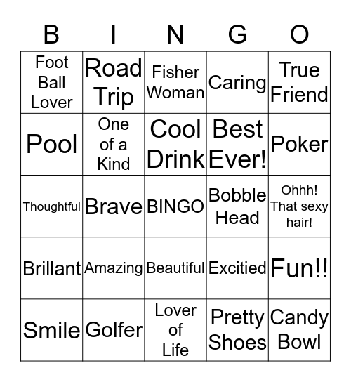 Our Social Worker has GAME!!  Bingo Card