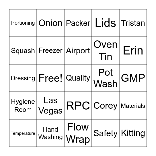 Bingo July Bingo Card