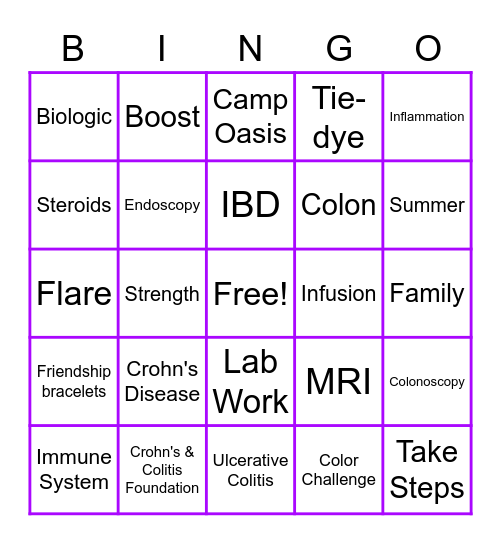 Camp Oasis Bingo Card