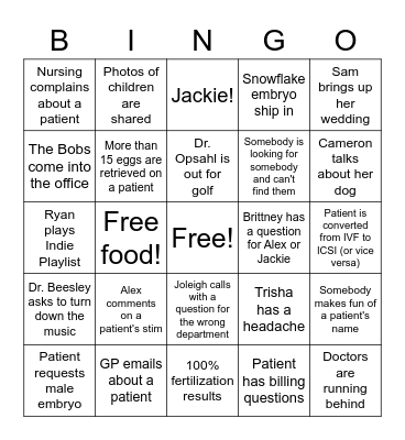 Poma Bingo Card