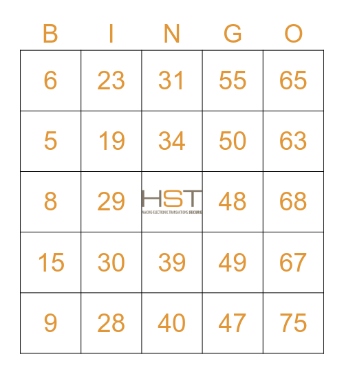 Number Bingo 1-75 Bingo Card