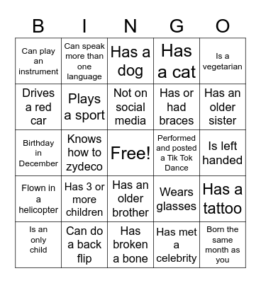 Vaughn Family Reunion Bingo Card