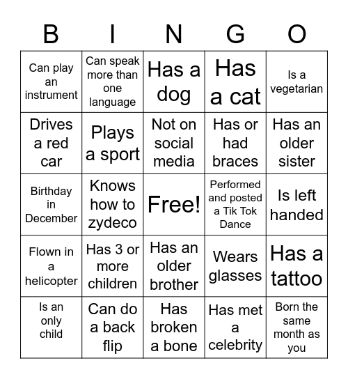 Vaughn Family Reunion Bingo Card