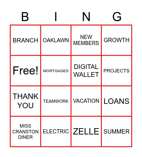 CMECU ALL STAFF BINGO Card