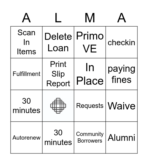 Alma Bingo Card