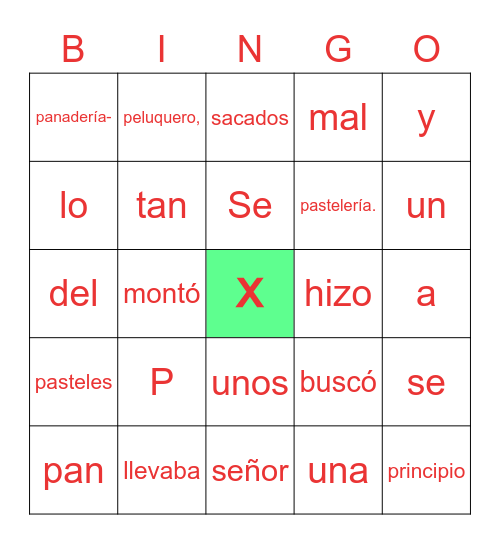 Deletrea Bingo Card