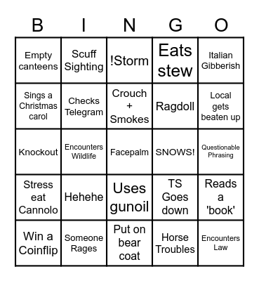 Cesare Bingo - Partnered Subathon Bingo Card