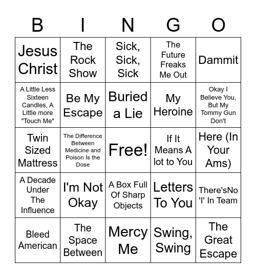 Emo BBS Round 3 Bingo Card