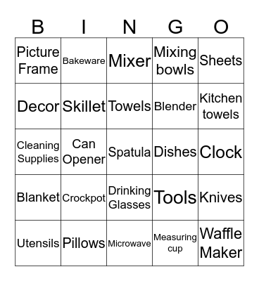 Wedding Bingo! Bingo Card