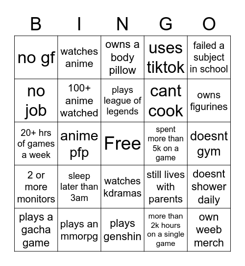 ? bingo Card