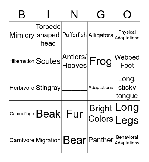 Campfire Bingo Card