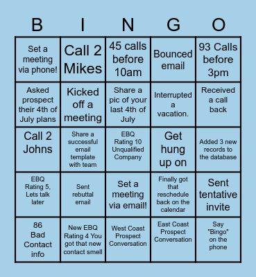 July EBQ Bingo!! Bingo Card