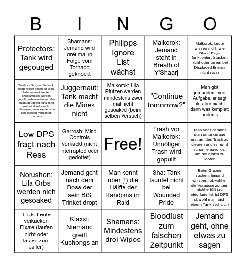 Pug Bingo Card