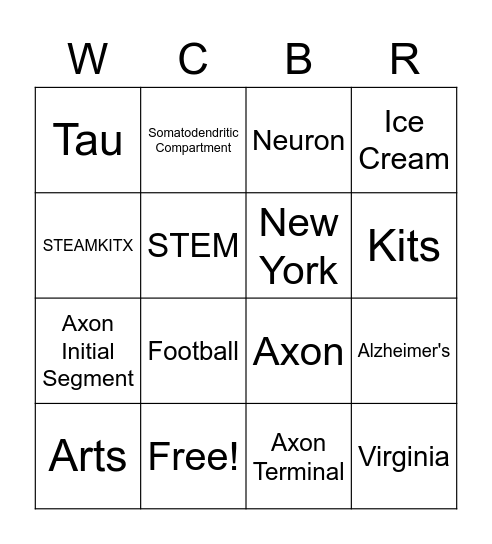 WCBR Bingo Card