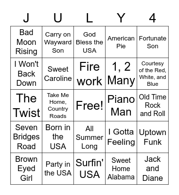 Independence Day! Bingo Card