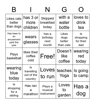 FIND SOMEONE WHO... Bingo Card