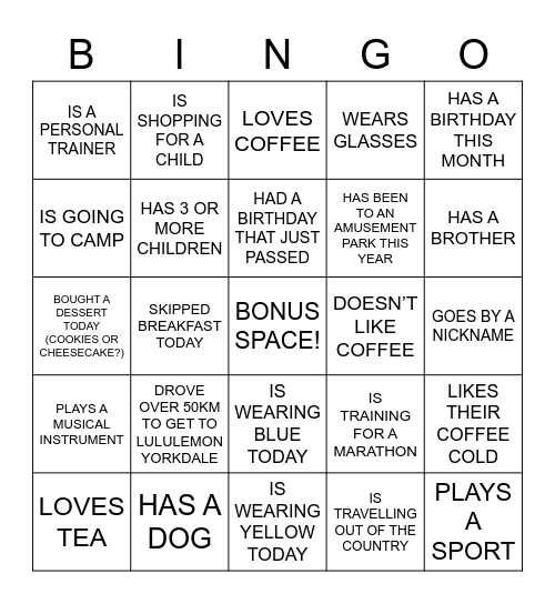 FIND SOMEONE WHO... Bingo Card