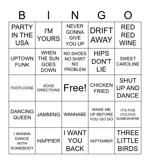 #4- POOL PARTY HITS COVER ALL Bingo Card