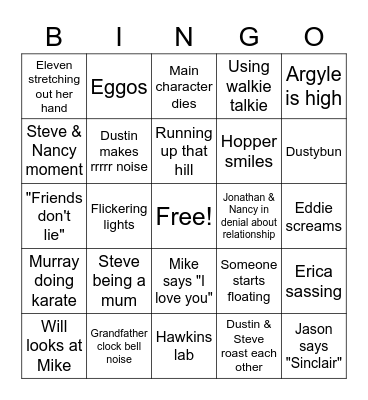 STRANGER THINGS SEASON 4 VOL 2 Bingo Card