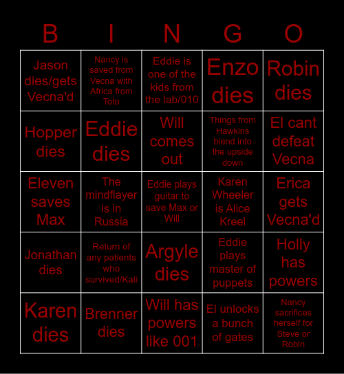 ST4 V2 BINGO Card