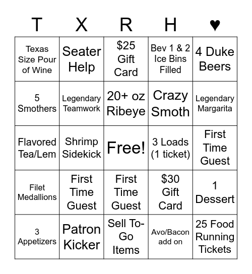 Server Bingo Card