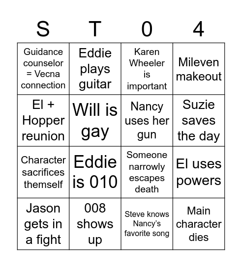 ST 4 Bingo Card