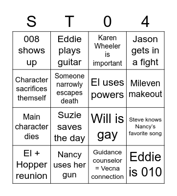 ST 4 Bingo Card