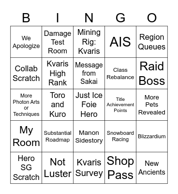 NGS Headline July 26 Bingo Card