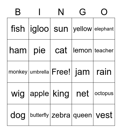 ABC BINGO Card