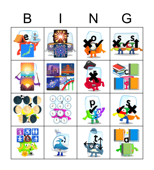 Alphablocks Phase 2 Bingo Card