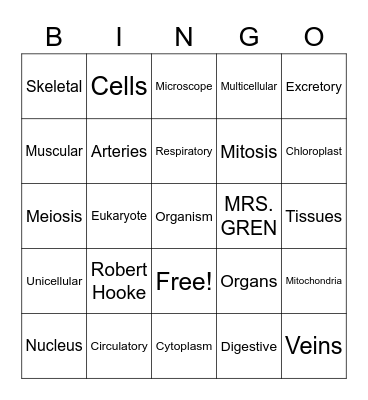 Totally Wild Bingo Card