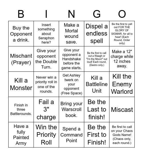 Cavcon Bingo 2022 Bingo Card