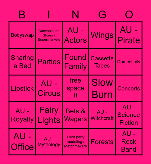 ACE HAN Bingo Card