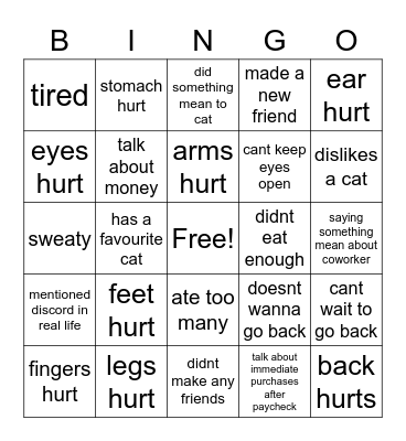 tope first day Bingo Card