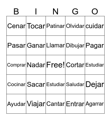 Spanish Bingo Card