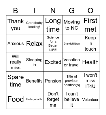 Lynn's Happy Hour Bingo Card