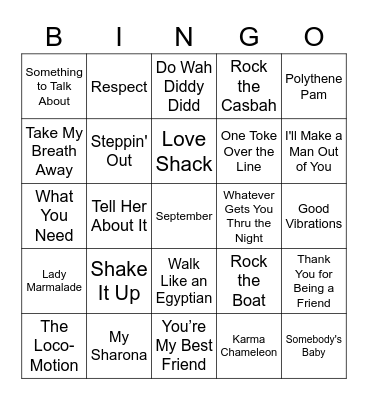 Music Bingo-Pride! Bingo Card