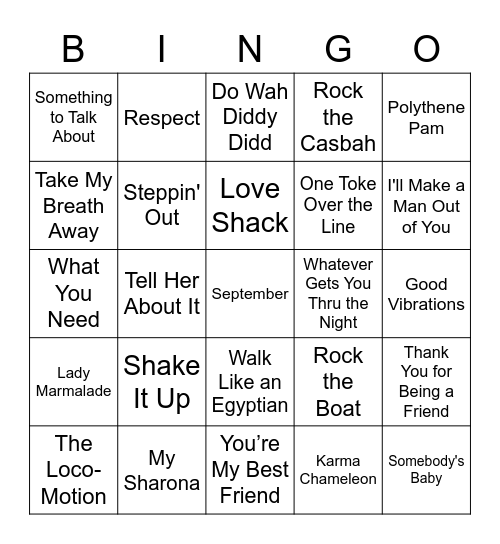 Music Bingo-Pride! Bingo Card