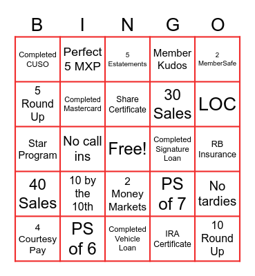 July Sales-Tactular Bingo Card